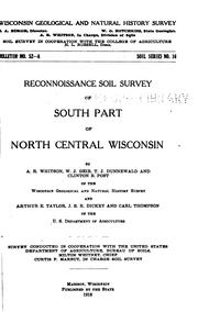 Cover of: Reconnoissance soil survey of south part of north central Wisconsin