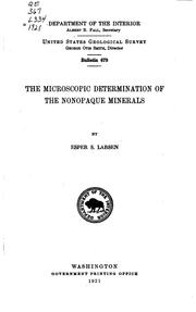 Cover of: The microscopic determination of the nonopaque minerals