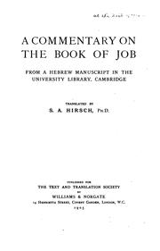 Cover of: A commentary on the book of Job