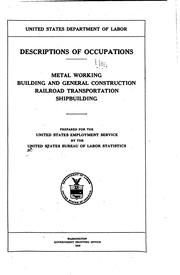 Cover of: Descriptions of occupations by United States. Bureau of Labor Statistics.