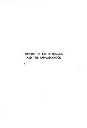 Cover of: Barons of the Potomack and the Rappahannock
