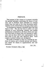 Cover of: Modern American oratory: seven representative orations