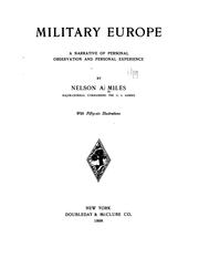 Cover of: Military Europe by Nelson Appleton Miles