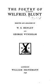 Cover of: The poetry of Wilfrid Blunt