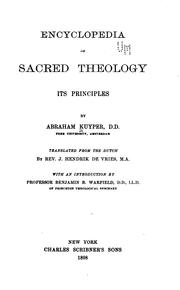 Cover of: Encyclopedia of sacred theology: its principles