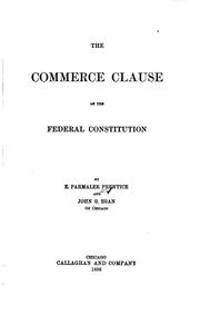 Cover of: The commerce clause of the federal Constitution