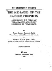 Cover of: The messages of the earlier prophets by Frank Knight Sanders