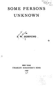 Cover of: Some persons unknown