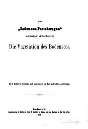 Cover of: Die Vegetation des Bodensees