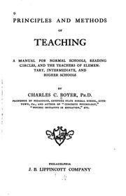 Cover of: Principles and methods of teaching by Boyer, Charles Clinton