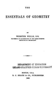 Cover of: The essentials of geometry by Webster Wells