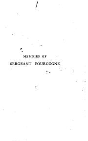 Cover of: Memoirs of Sergeant Bourgogne, 1812-1813 by Adrien Jean Baptiste François Bourgogne