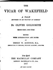 Cover of: The vicar of Wakefield by Oliver Goldsmith