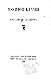 Cover of: Young lives by Richard Le Gallienne
