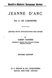 Cover of: Jeanne d'Arc by Alphonse de Lamartine