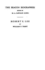 Cover of: Robert E. Lee by William Peterfield Trent