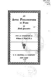 Cover of: An attic philosopher in Paris by Émile Souvestre