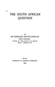 Cover of: The South African question