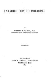 Cover of: Introduction to rhetoric by William B. Cairns