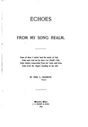 Cover of: Echoes from my song realm ... by Frederick Louis Hildreth
