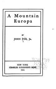Cover of: A mountain Europa by Fox, John