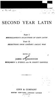 Cover of: Second year Latin by J. B. Greenough