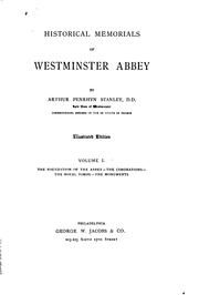 Cover of: Historical memorials of Westminster abbey by Arthur Penrhyn Stanley