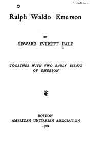 Ralph Waldo Emerson by Edward Everett Hale