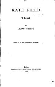 Cover of: Kate Field by Lilian Whiting