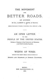 Cover of: The movement for better roads: an address