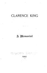 Cover of: Clarence King: a memorial.
