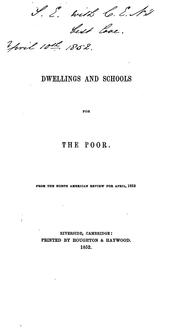 Cover of: Dwellings and schools for the poor.