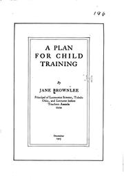 Cover of: A plan for child training