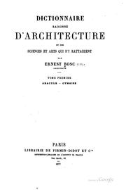 Cover of: Dictionnaire raisonné d'architecture et des sciences et arts qui s'y rattachent