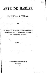 Cover of: Arte de hablar en prosa y verso