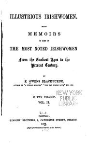 Cover of: Illustrious Irishwomen by E. Owens Blackburne