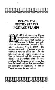 Essays for United States postage stamps by Edward H. Mason