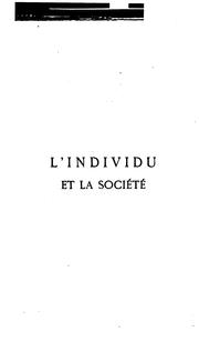 Cover of: L' individu et la société