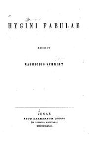 Cover of: Hygini Fabulae by Gaius Julius Hyginus