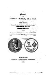 Cover of: A memoir of Charles Hutton