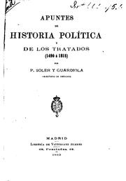 Apuntes de historia política y de los tratados, 1490 á 1815 by P. Soler y Guardiola