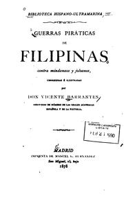Cover of: Guerras piráticas de Filipinas by Vicente Barrantes
