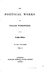 Cover of: The poetical works of William Wordsworth. by William Wordsworth