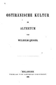 Cover of: Ostiranische Kultur im Altertum by Wilhelm Geiger