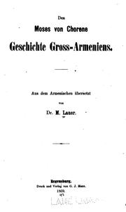 Cover of: Des Moses von Chorene Geschichte Gross-Armeniens