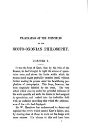 Cover of: Examination of the principles of the Scoto-Oxonian philosophy