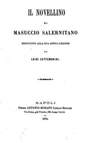 Cover of: Il novellino di Masuccio Salernitano: restituito alla sua antica lezione