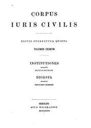Cover of: Corpus iuris civilis.