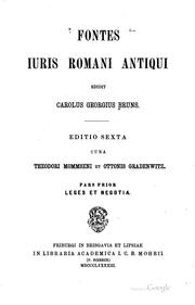 Cover of: Fontes iuris Romani antiqui