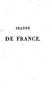 Cover of: Jeanne de France: nouvelle historique
